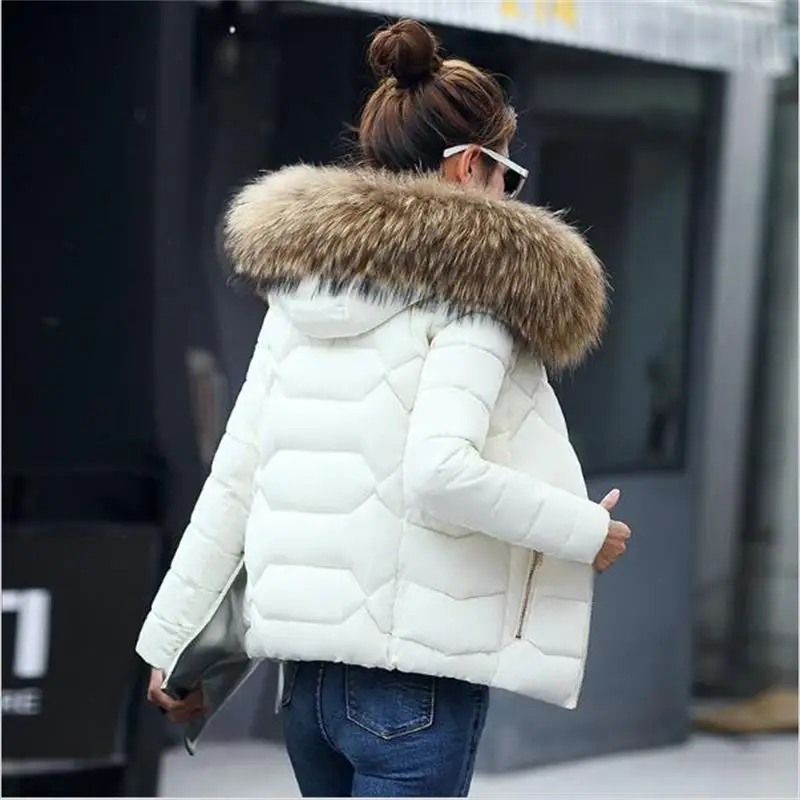 

2019 New winter jacket women Fake fur collar down wadded jacket female cotton-padded jackets thickening women winter coat