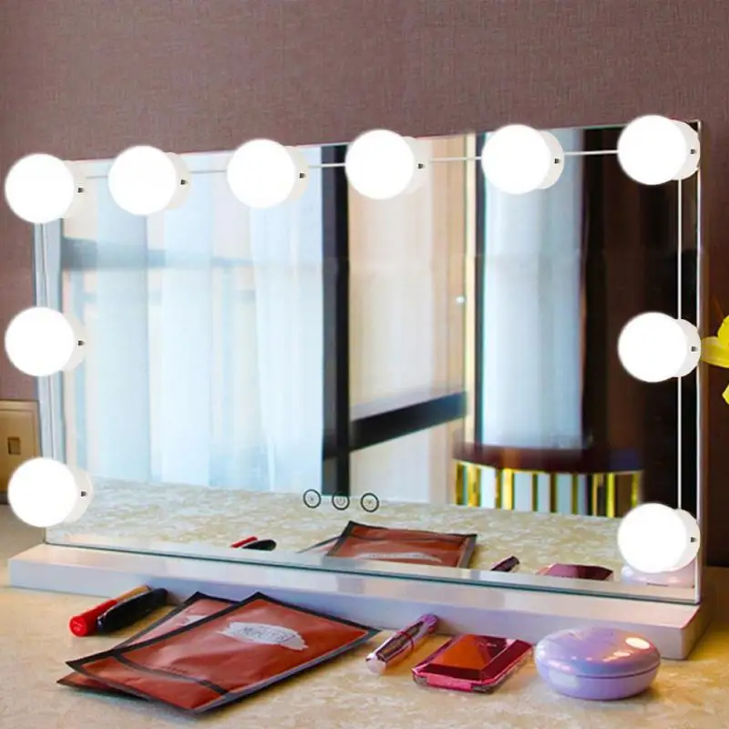 

10Pcs Bulbs LED Makeup Comestic Mirror Light Kit with Dimmable Light Bulb LED Light Bulbs Kit Adjustable Brightness lights