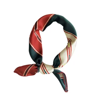 

New Square Scarf Hair Tie Band Women Elegant Vintage Head Neck Silk Scarf For Business Party