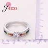 Fashion Jewelry Rainbow Engagement Promise Rings For Women CZ Cubic Zircon 925 Sterling Silver Vintage Wedding Band Wholesale ► Photo 2/5