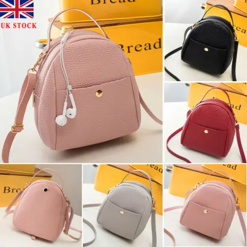 

Womens PU Leather School Braided Backpack Travel Shoulder Bag Rucksack