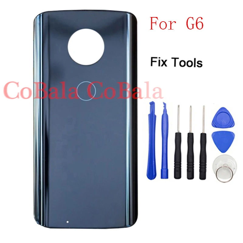 

LOVAIN 1Pcs For Motorola Moto G6 Back Battery Cover Rear Glass Panel Door Housing Case With Tools