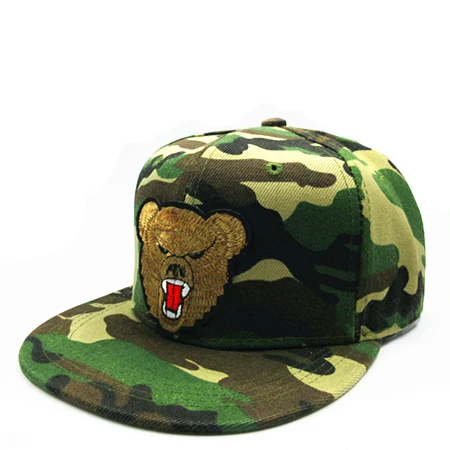 Медведь животных вышивка хлопок Casquette Бейсбол Кепки Кепки Регулируемый Snapback Шапки для детей, мужчин, женщин 201