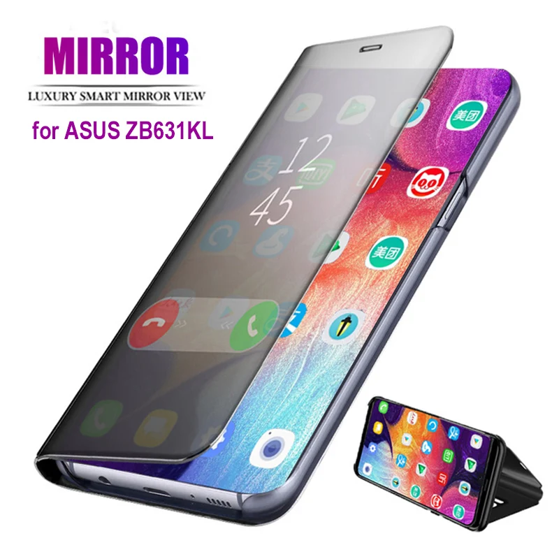 Прозрачный зеркальный Чехол-книжка Lamorniea для Asus Zenfone Max Pro M2 противоударный чехол