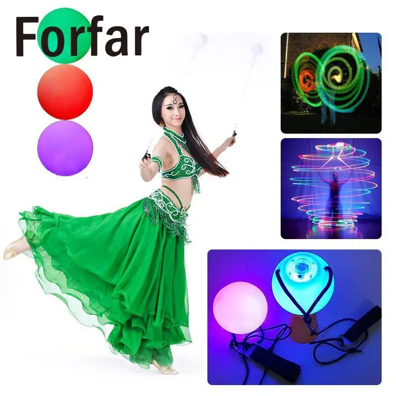 Forfar LED POI Thrown Glow Balls for Belly Dance Party Dancing Level