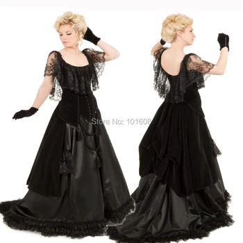 

Customer to order!19 century sexy Black Vintage costume Victorian dresses Halloween Cosplay dresses Renaissance dress HL-133