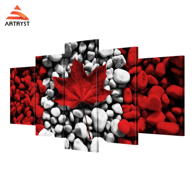 Us 150 Artryst Hd Print Canadian Flag Art Paintings And Posters 5 Canvas Paintings With Frames For Living Room Wall Art Ar081 In Painting Us 150 Artryst Hd Print Canadian Flag Art Paintings And Posters 5 Canvas Paintings With Frames For Living Room Wall Art Ar081 In Painting