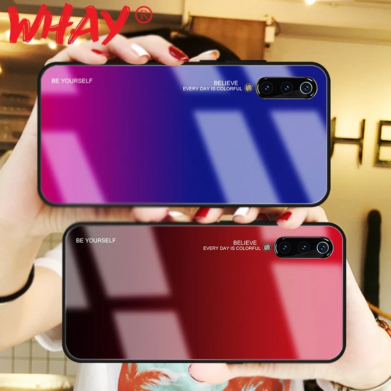 Стеклянный чехол с градиентом для Xiaomi Mi 9 Mi9 SE 8 Mi8 A2 Lite Mix 3 Роскошный телефона Redmi Note