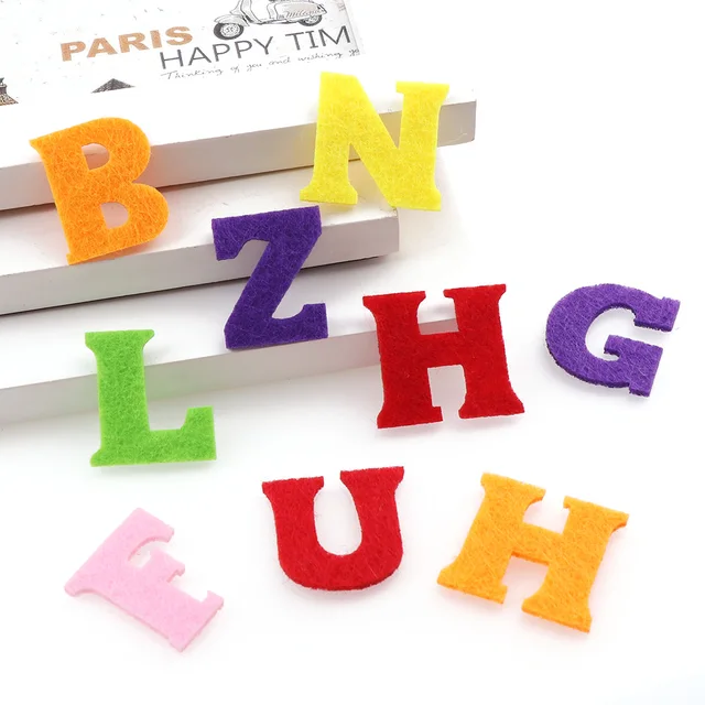 90 100pcs Random Non Woven Fabric Letters Patches Accessories 90 100pcs Random Non Woven Fabric Letters Patches Accessories Artificial Lique Diy Craft