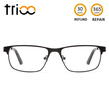 

TRIOO Matte Prescription Glasses Men Myopia Eyeglasses Transparent Thin Square Metal Eyewear Clear Reading Computer Spectacles