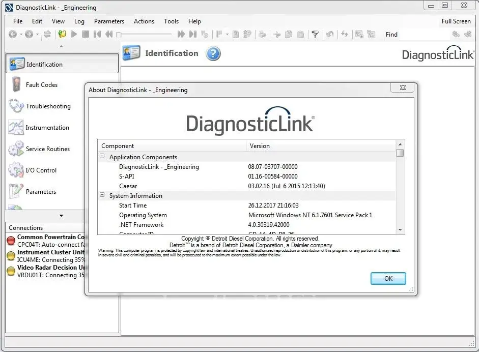 

Detroit Diesel Diagnostic Link 8.07 DDDL -Real Engineering Level3+CPC\MCM parameters Enabled / Full reprograming