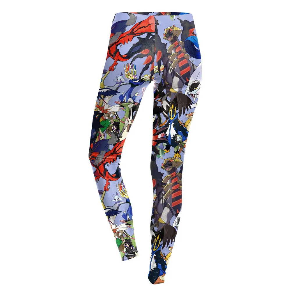 amazon leggings FCCEXIO Simple Cartoon Pokemon GO Designs Gray Female Leggings Spring Casual Women's Stretch Legging Soft Jegging Fitness Legins faux leather leggings