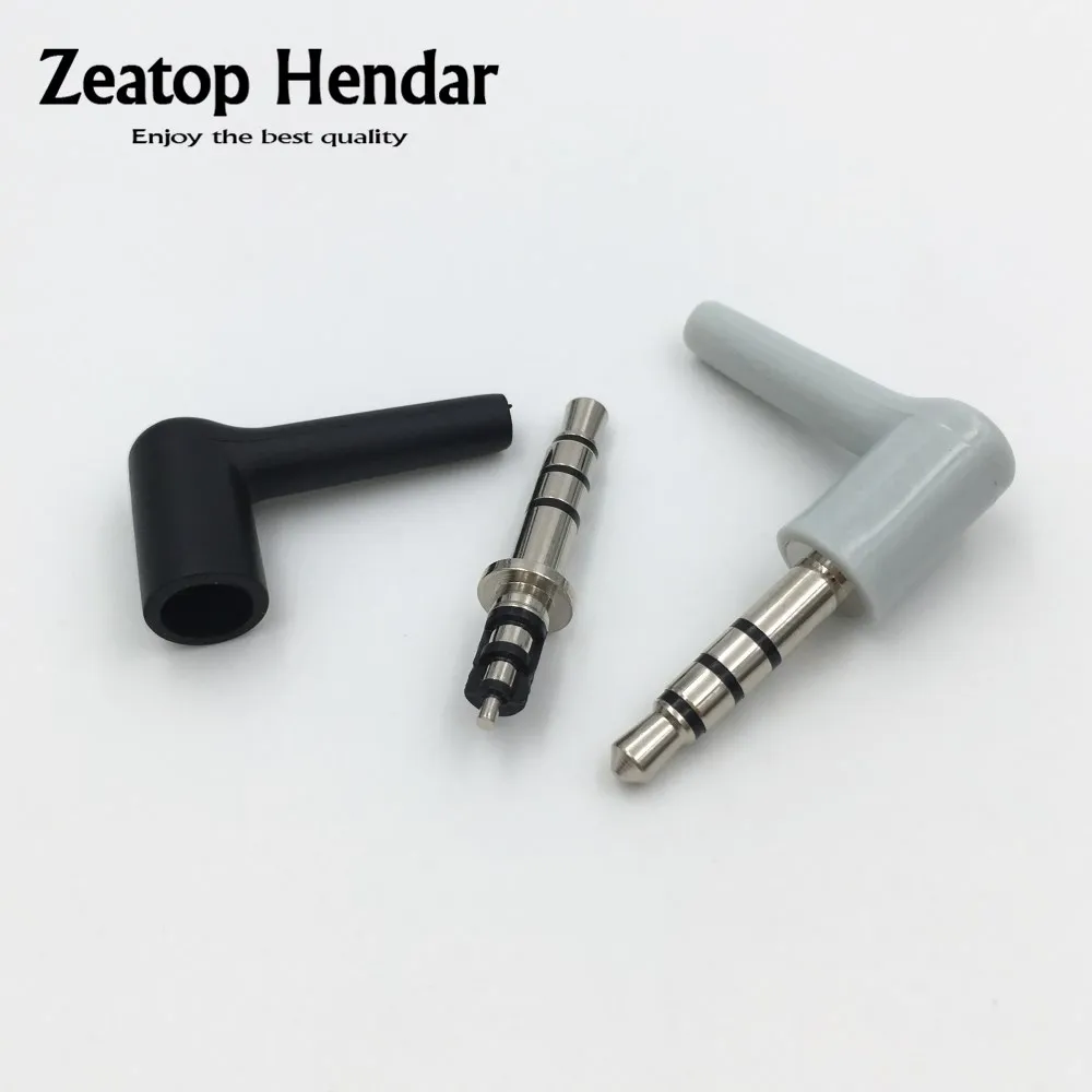 

4Pcs Long 3.5mm Jack 4 Pole 3.5 Male 90 Right Angle Stereo Headphone Plug DIY Repair Earphone Audio Soldering Connector 17mm