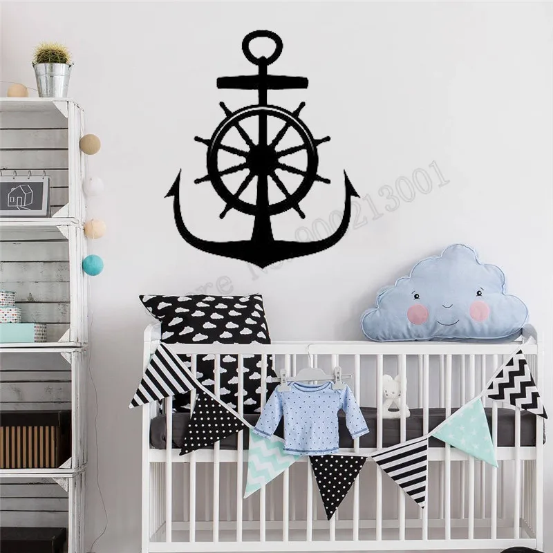 Мальчики Babyroom украшения руля Корабль Руль и якорь красивые наклейки не стену