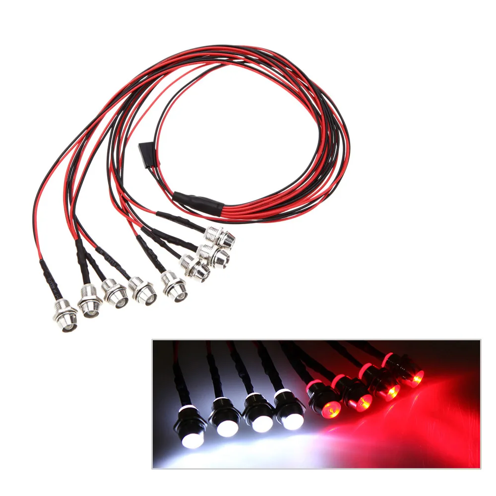 RC Car Upgrade Parts GoolRC 8 LED 5mm White/Red Color RC Car LED Light Set for REVO Slash Jato T-MAXX TRAXXAS HSP HPI RC Cars