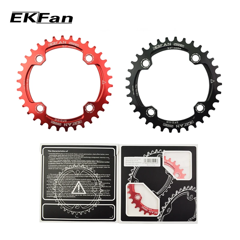 

New EKFan Round Shape 32T/34T/36T 104BCD MTB Chainring 7075-T6 Bicycle Chainwheel Bike Circle Crankset Single Plate