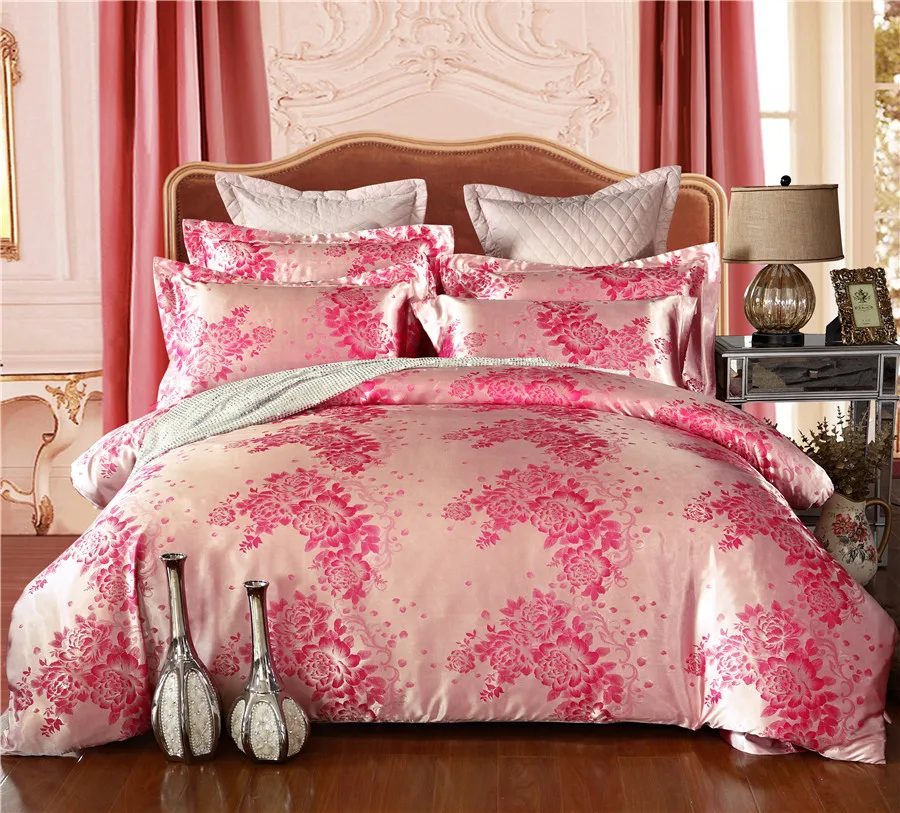 european style Luxury jacquard Bedding Set four piece set flat Sheet