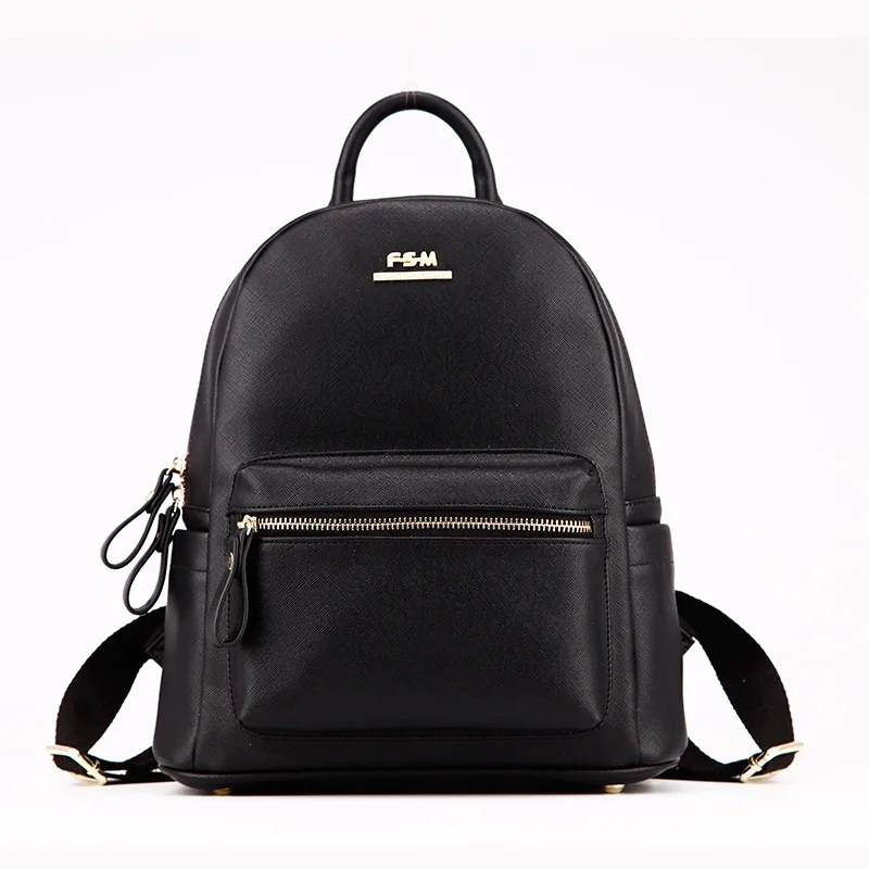 

Women Fashion Backpack 2018 New Korean Style PU Casual Zipper Silt Pocket Interior Zipper Pocket Computer Interlayer School Bag
