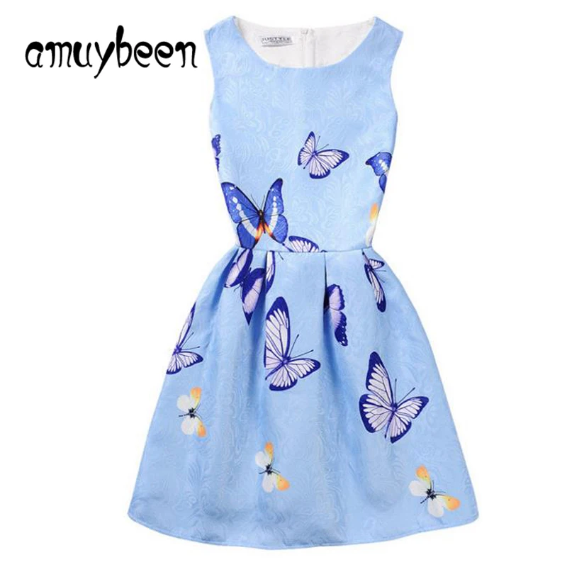 

Amuybeen 2019 Summer Baby Girls Dress Kids Clothes for Wedding Party Sleeveless Teenagers Dress for Girls Children Clothing10 11