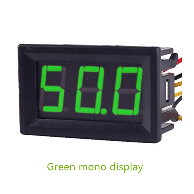 0,56 дюймов Мини цифровой вольтметр Амперметр постоянного тока 100 в 10 А вольтметр измеритель тока тестер синий+ красный двойной светодиодный дисплей зеленый красный желтый - Цвет: green mono display