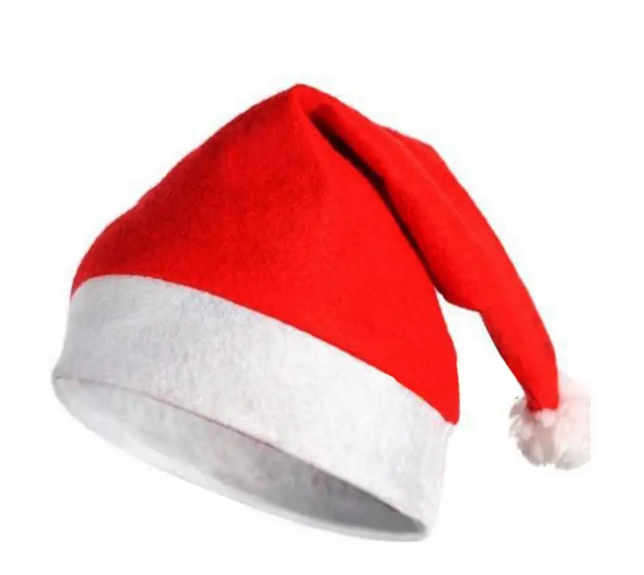 50 шт., Рождественская шапка для взрослых и детей, Красная шапка из нетканого материала для костюма Санта-Клауса, Рождественское украшение, подарок AU409