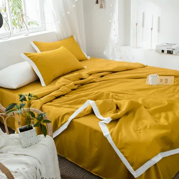 

Tencel soft embroidered quilt or blanket silky slippery brings good sleep and give friend as a birthday present