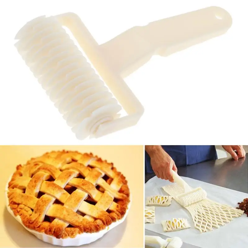 

Plastic Baking Tool Cookie Pie Pizza Pastry Embossing Dough Roller Slicer Bakeware Lattice Cutter Craft Kitchen Gadgets