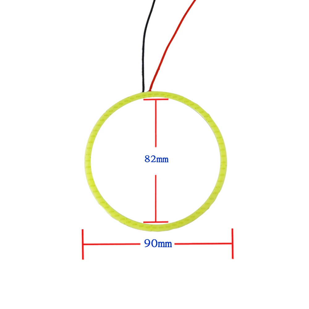 1 пара(2 шт) 12 В ангельские глазки 50 мм 60 мм 70 мм 80 мм 90 мм 100 мм 110 мм 120 мм свет Автомобильный светодиодный фонарь COB ангельские глазки светодиодный CCFL Halo Кольцо