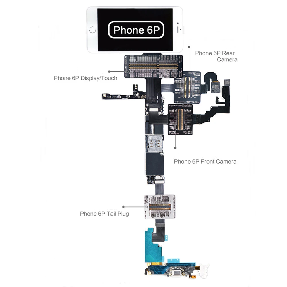 PCB Тестирование Flex кабель для передачи данных для iPhone 6/6 P/6s/6s P/7/7 Plus/задняя подставка для камеры Разъем сенсорный экран расширение тестер инструмент для ремонта