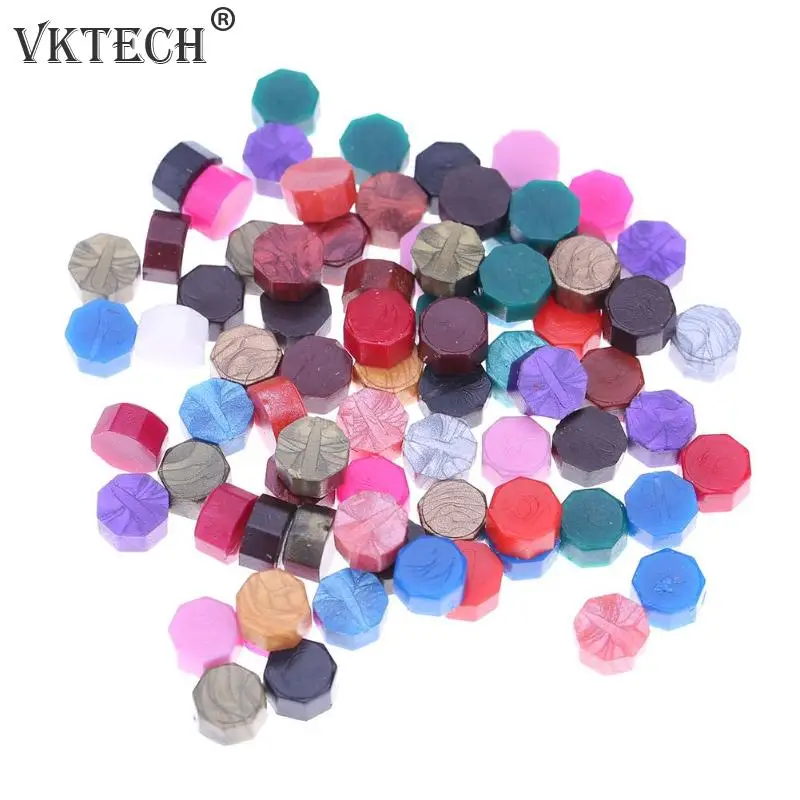 100Pcs/Lot Octagon Sealing Wax Beads Stamping Wax Seal Stamps for Envelope Documents Christmas Wedding Invitation Decorative