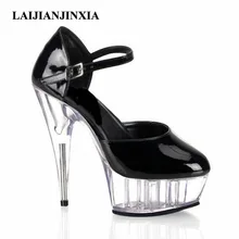 LAIJIANJINXIA/босоножки на высоком каблуке 15 см для ночного клуба, обувь для танцев на шесте, модельная танцевальная обувь, босоножки для ночного клуба на высоком каблуке, женская обувь