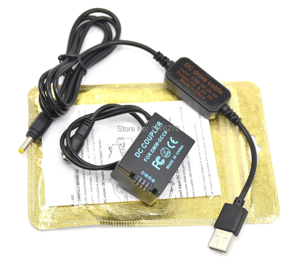 

Power bank 5V USB cable+DMW-DCC6 DMW-BMB9 dummy battery for Panasonic Lumix DMC-FZ45 FZ47 FZ48 FZ60 FZ70 FZ72 FZ100 FZ150 Camera