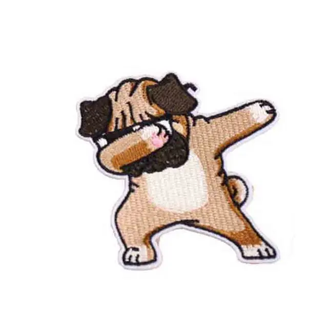 1 Pcs Funny Dog Patch Iron on Patch Clothing Diy Embroidery Patches for