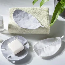 1 шт. креативный мыльница в форме листа, мыльница, держатель для слива мыла, Товары для ванной комнаты