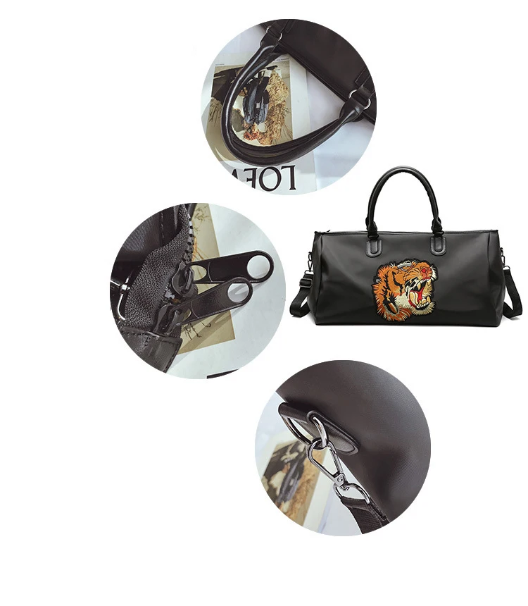 SXCNN вышитая голова тигра дорожная сумка Уличная Ткань Оксфорд Водонепроницаемая фитнес-сумка женская спортивная Большая емкость сумки на плечо