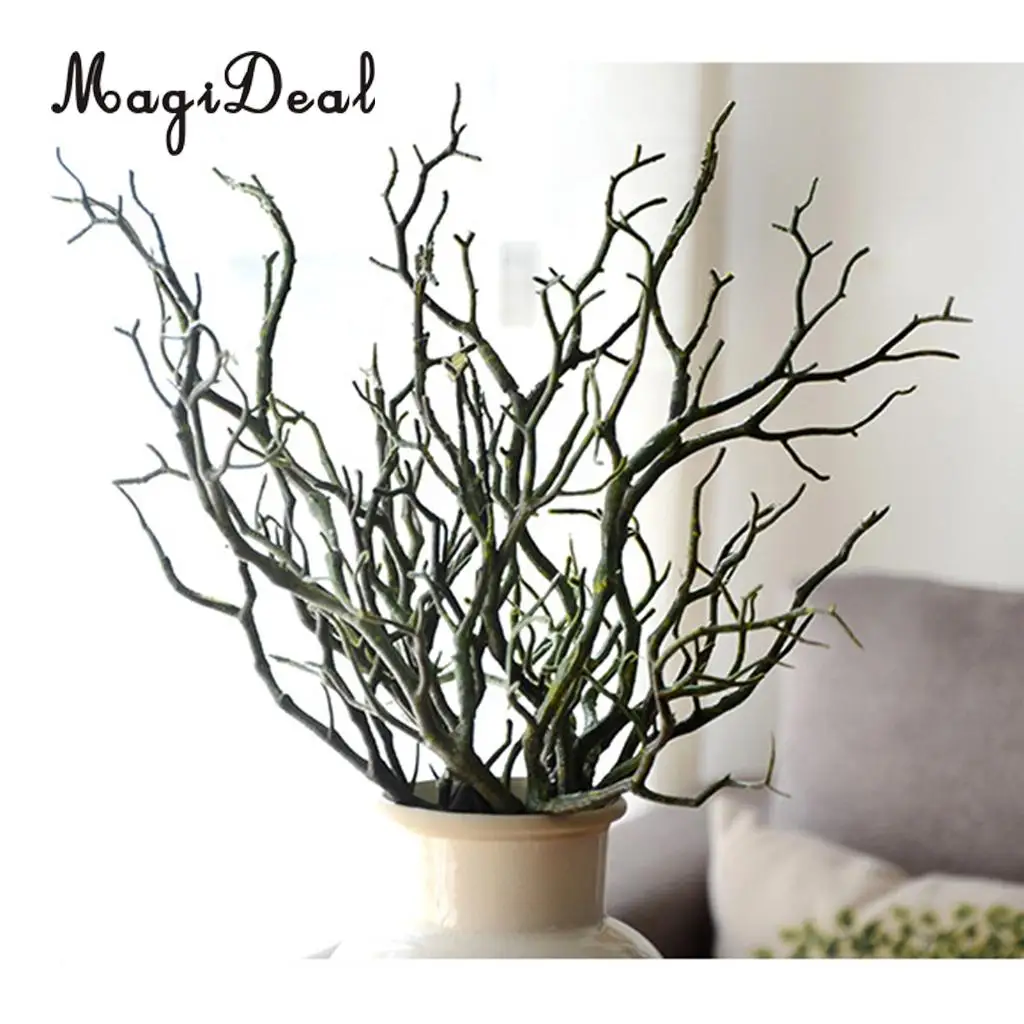 PACK 2PCS Modern Art Decor Dried Tree Branches Plastic Plant Twig for Home Garden Floral Decor