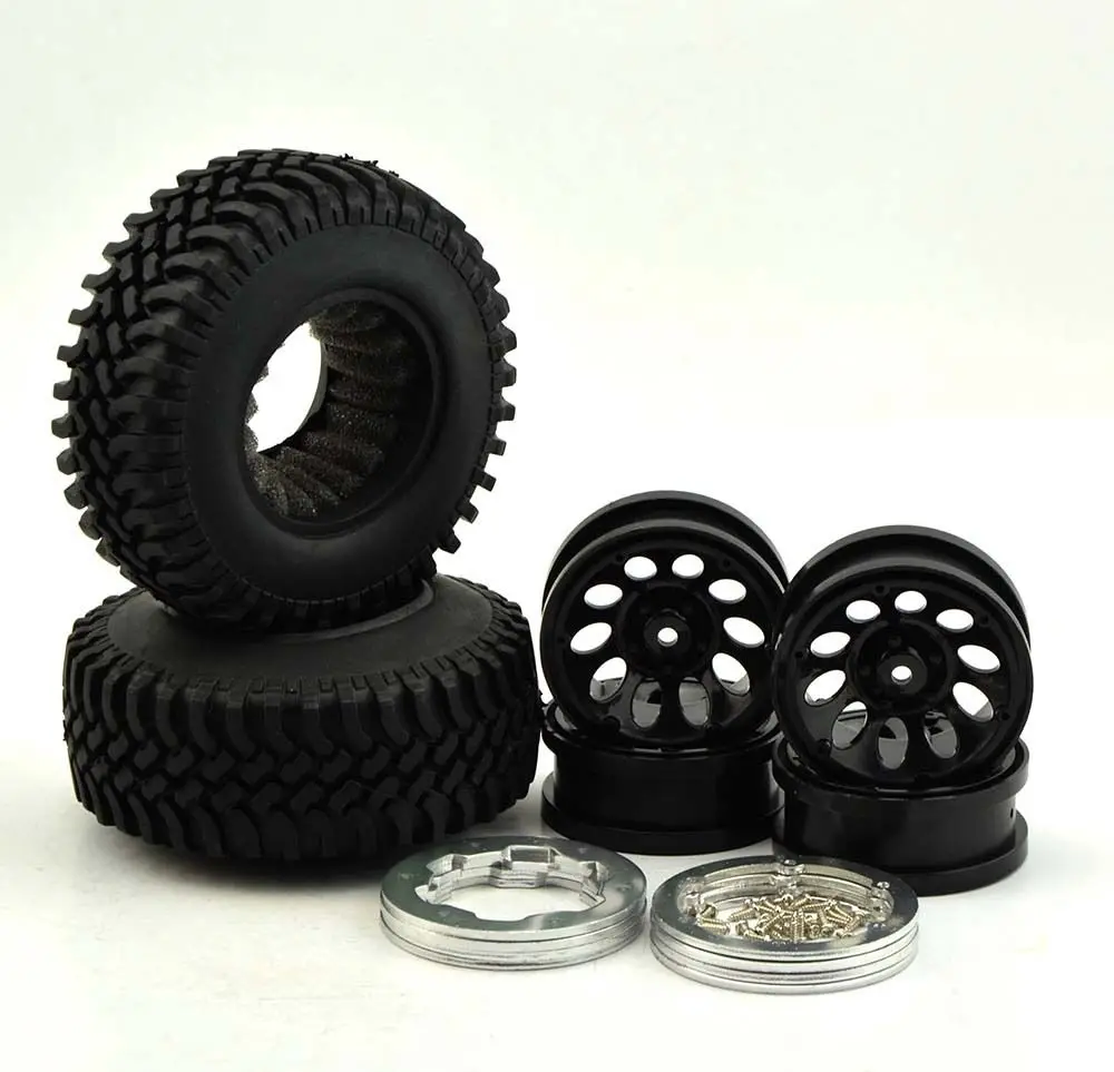1.9 98 mm Rock Crawler Pneus Pour 1//10 RC crawler SCX10 II RC4WD VS4-10 D90 TRX-4