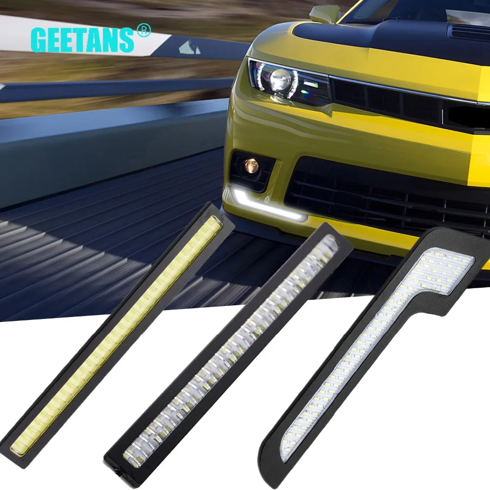 

GEETANS 2pcs Waterproof Daytime Running Light LED Car Accessories DRL Car Styling DIY External Lights Super Bright 12V CE