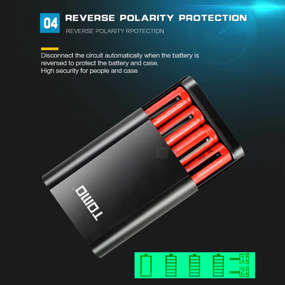 TOMO M4 4*18650 зарядное устройство DIY power Bank 5V 1A/2A USB зарядное устройство с интеллектуальным ЖК-дисплеем для iPhone X samsung S8 Note 8