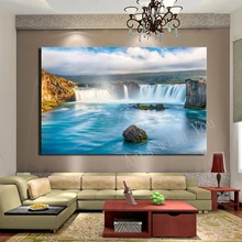 

AtFipan Large HD Decorative Art Waterfall Oil Painting On Canvas For Living Room Home Decor Wall Paintings Pictures