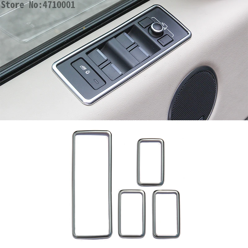

For Land Rover Range Rover Sport RR Sport 2014-2017 Car-Styling ABS Chrome Car Window Lift Switch Button Frame Trim 4pcs