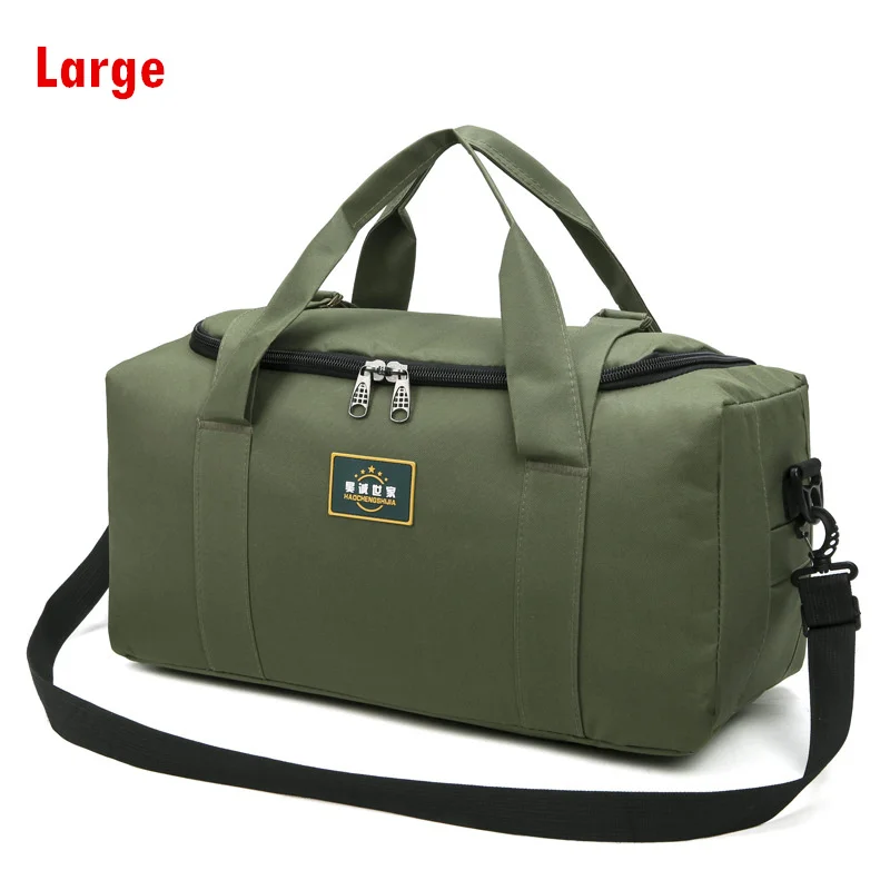 green large Модные дорожные многофункциональные мужские сумки Чемодан Нейлоновая сумка большой ёмкости 2 размера - Цвет: green large