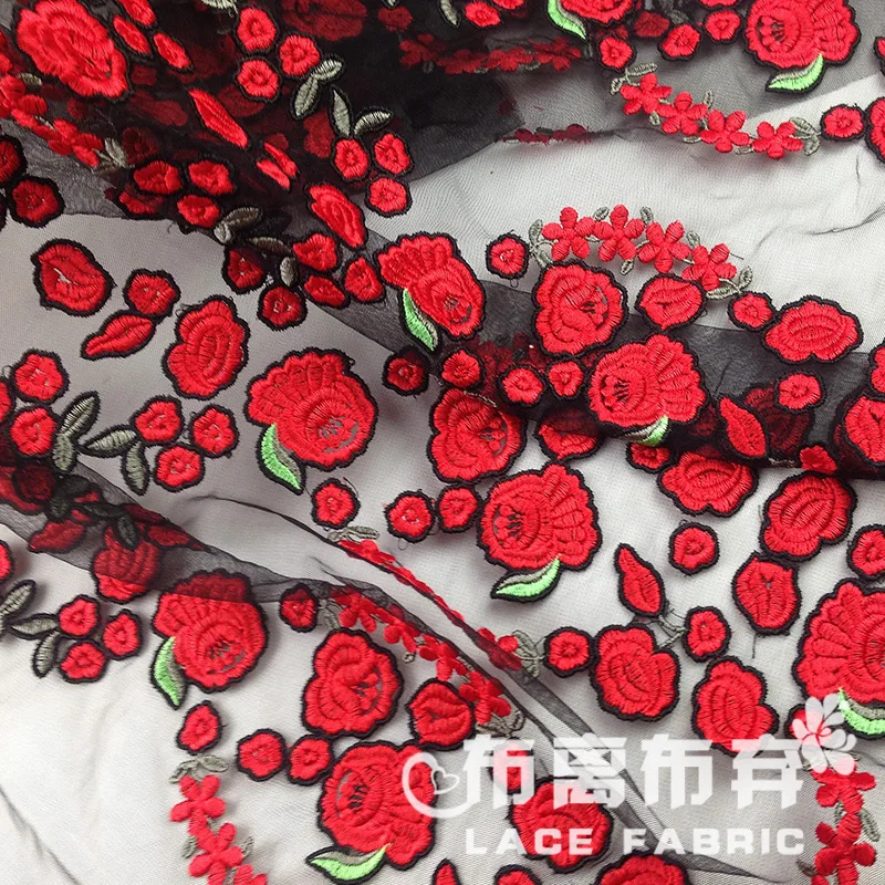 

Mesh fabric Safflower embroidery Water soluble lace fabric Cheongsam Dress