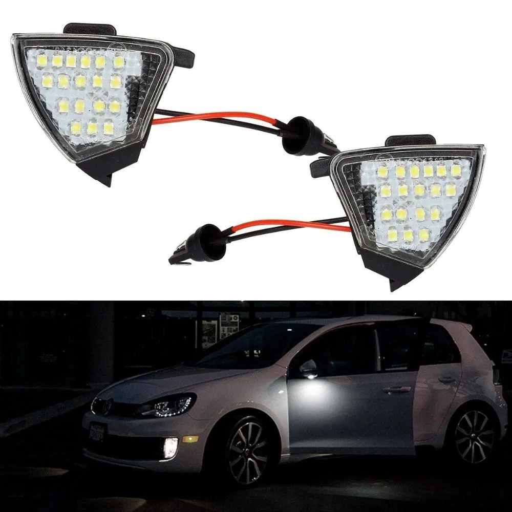 

White color CANBus Side Mirror Puddle Lights LED Lamp For Volkswagen EOS GT i Jett a Passat Easy Plug and Play Installation
