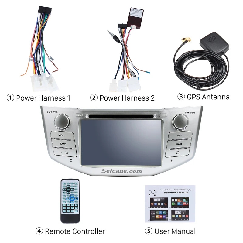 Excellent Seicane 2Din Android 8.0 HD7" Car Radio GPS Multimedia Player With 3G WIFI For Lexus RX 400h RX 330 RX 350 RX 300 Toyota Harrier 3