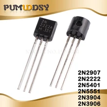 100 шт. 2N2222 2N5401 2N3904 2N3906 2N5551 2N2907 TO-92 и IC