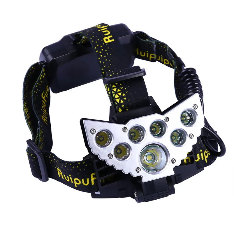 7X XM-L T6 Torch Led Light Headlight Rechargeable 18650 Headlamp Travel Head Torch  5 Modes Headlight White Zaklamp 35JY1401