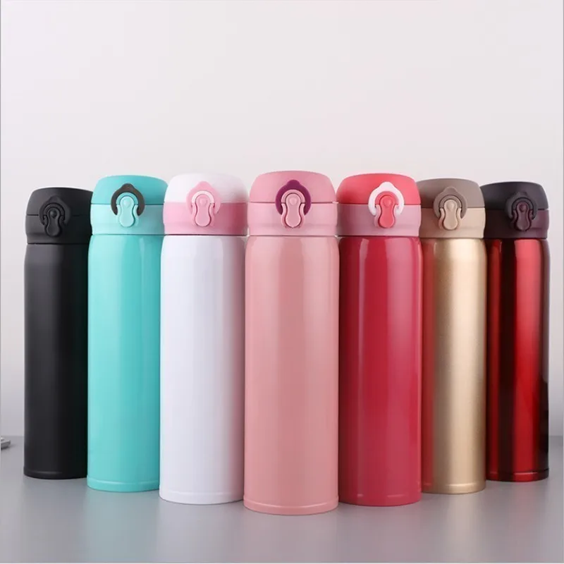 

Water Cup Bottle 500 Ml Capacity Creative Stainless Steel Vacuum Flask Student Portable Car Outdoor Multi-color Optional Fashion