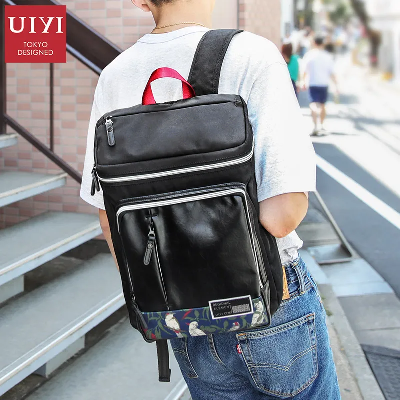 

UIYI Brand New Design Men Printing Backpacks Men's PVC Waterproof Large Capacity 14" Laptop Bag Backpack Male Fashion School Bag