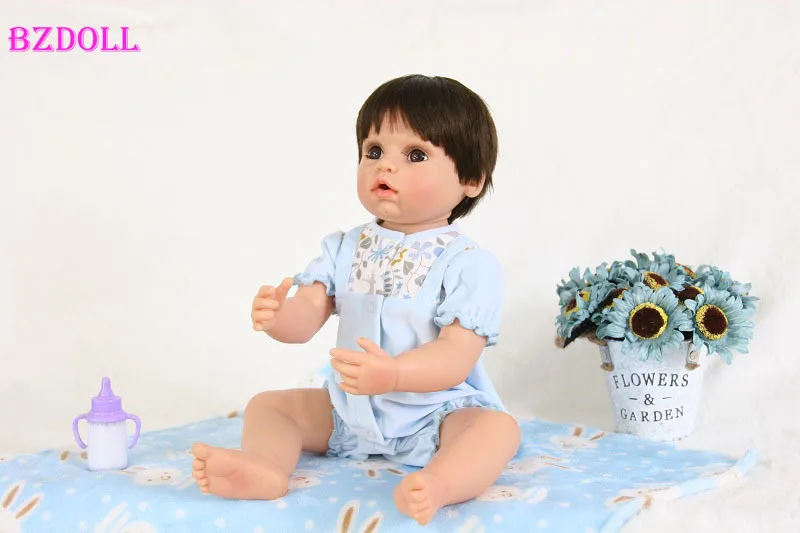 55 см полностью силиконовая кукла Reborn baby boy игрушка для девочек Boneca 22 дюймов винил новорожденные дети как настоящий подарок на день рождения ребенок купаться игрушка